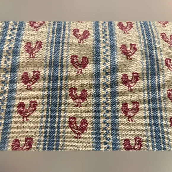 TWO PIECES OF CONVINGTON HEN/CHICKEN FABRIC, 74.5x30.25” & 59x134”